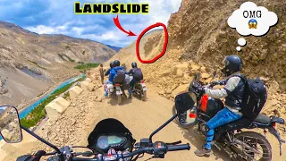 Landslide on the Most Dangerous road of India😱 |Kaza Trip Day -4| Nako to Kaza | Gue Monestary Vist