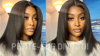 LAYERED KINKY STRAIGHT GLUELESS LACE FRONT WIG ft. Wow African| PETITE-SUE DIVINITII