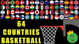 Basketball Marble Race with 64 Countries 8  Marble Race King