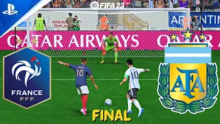 ARGENTINA VS FRANCE ! PENALTY SHOOTOUT ! FIFA 23 WORLD CUP FINAL [4K60FPS]