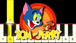 Tom & Jerry Theme - Easy and Slow Piano tutorial - Beginner