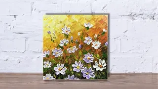 Paint wildflowers with impasto using Heavy body acrylic Part 2