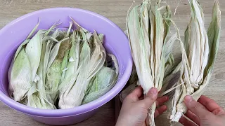 Don't Throw Corn Husks In The Trash! Look What I Did! Recycle.