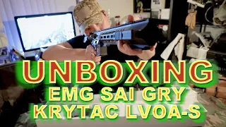 Unboxing Airsoft EMG SAI GRY SBR AEG Rifle &  KRYTAC LVOA-S AEG Rifle