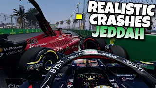 REALISTIC F1 CRASHES JEDDAH!