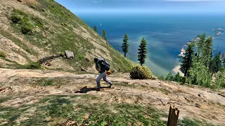 GTA V Franklin Hiking Mount Gordo Without Using Any Vehicle Part 1 | NaturalVision Evolved