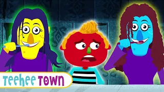 Brush Your Teeth With Funny Witches | Scary Spooky Songs For Kids | Teehee Town