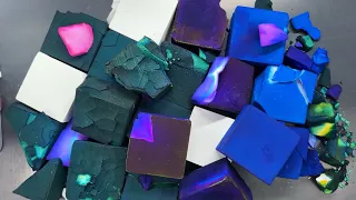 Crispy and Dusty Triplet of Green, Neon Purple and Blue Dyed😍