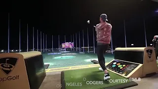 Dodgers Cody Bellinger, Justin Turner & Angels Mike Trout Hit Golf Balls at Pujols Family Foundation