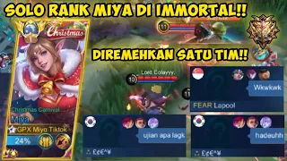 SOLO RANK MIYA DI MYTHIC IMMORTAL !! MALAH DIREMEHKAN SATU TIM !  | TOP GLOBAL MIYA - MLBB