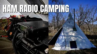 HAM RADIO CAMPING - Tipi Tent, Kinder Surprise EFHW Antenna SSB Test