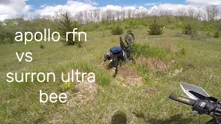 Surron ultra bee an Apollo Rfn ride.(crashed alot)
