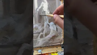 Plein Air Painting the the Trevi Fountain in Rome