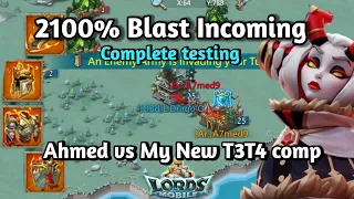 Lords Mobile -2100% Blast Incoming | Ahmed 1 Piece Emperor vs My New T3T4 Solo Trap|Complete testing