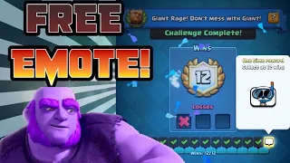 BEST DECK FOR GIANT RAGE CHALLENGE! FREE EMOTE! | Clash Royale