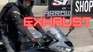 Arrow Pro Race Exhaust Sound on a 2019 Kawasaki ZX 6R with Db Killer Removed