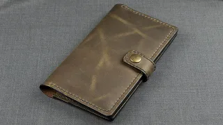 Портмоне - лонгер из кожи своими руками + выкройка / Leather wallet handmade DIY + free pattern