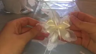 Tutorial bomboniera segnaposto comunione battesimo cresima fiore di Confetti nastro portaconfetti