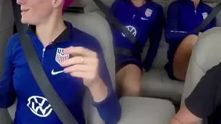 Alex Morgan, Megan Rapinoe and Kelley O'Hara with Katie Nolan