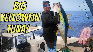 EPIC YELLOWFIN TUNA FISHING PART 1- Trolling for tuna Out Of Port Canaveral Florida