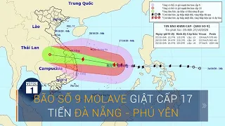 Tin bão khẩn cấp: Bão số 9 Molave giật cấp 17, tiến nhanh vào Đà Nẵng - Phú Yên | VTC1