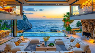 Relaxing Jazz Seaside | Morning Jazz Melodies in Outdoor Luxury Villa for Work, Study