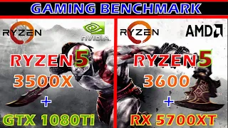 RYZEN5 3500X + GTX 1080Ti vs RYZEN5 3600 + RX 5700XT | 18 PC GAMES TEST |