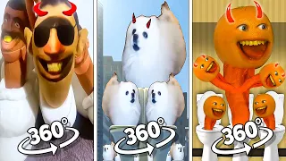 Plush Irl Skibidi vs Skibidi Dog Toilet 11 vs Annoying Orange Toilet | 360º VR