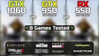 GTX 1060 vs GTX 950 vs RX 550 | 9 Games Tested