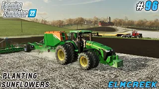 Upgrading seeder & tractor, planting beets, potatoes & sunflowers | Elmcreek | FS 22 | Timelapse #96