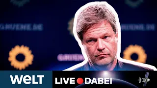 PRESSEKONFERENZ: Grünen-Parteivorsitzender Habeck nach der LTW in Sachsen-Anhalt | WELT LIVE DABEI
