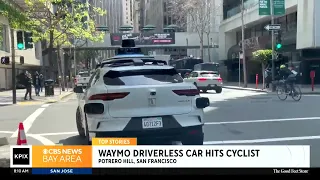 On Tuesday in San Francisco, a Waymo driverless vehicle collided with a bicyclist at an intersection