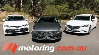 2018 ZB Holden Commodore v Mazda6 v Toyota Camry Hybrid | motoring.com.au