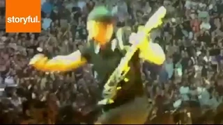 U2 Guitarist Falls Off "The Edge" Of Stage (Storyful, Funny)