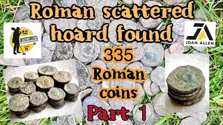 Metal Detecting a Roman Scattered Coin Hoard UK (335 coins found) with the Equinox 600 PART 1