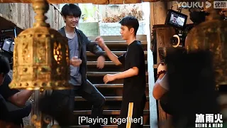 BTS:Wang Yibo and Chen Xiao were fighting in the stairwell,ChenXiao asked Wang Yibo to fight at will