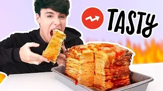 i made a 100 LAYER LASAGNA from buzzfeed TASTY