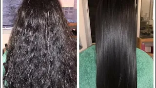 Kératine naturelle/ma routine cheveux كيراتين طبيعي100/100 بمكونين/النتيجة روعة روعة