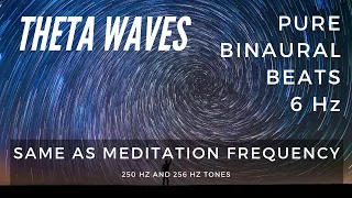 Binaural Beats - Theta - Pure 6Hz - Equivalent to Meditation Frequency