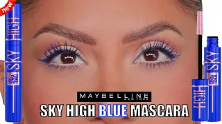 *new* MAYBELLINE BLUE 💙 SKY HIGH VOLUMIZING MASCARA +ALL DAY WEAR *fine/flat lashes*| MagdalineJanet