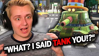 Mario, but if I say "Tank" 10 tanks spawn