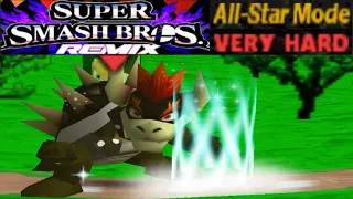 Smash Remix HD Textures Gameplay - All Star Mode Giga Bowser (VERY HARD)