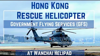 Rescue Helicopter  Hong Kong Government Flying Services (GFS) at Wanchai Helipad