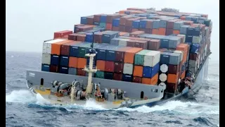 Top 10 Giant Container Ships Extreme Crash During Monster Waves In Storm