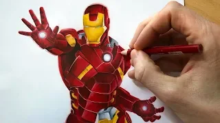 how to draw a realsitic IRON MAN!