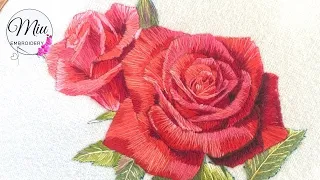 A Difficult Way to Make Roses - Thread Painting Timelapse