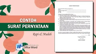 Contoh Surat Pernyataan || SURAT PERNYATAAN