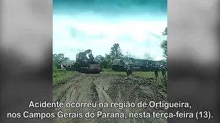 Acidente entre caminhão e trem ocorre no Paraná