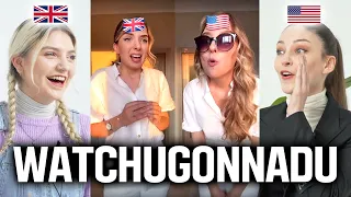 American and British React to  difference between British and American accent  Tiktok!!