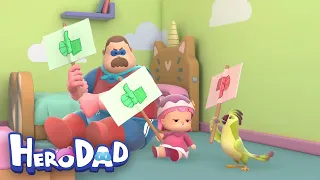 Who is the worst dancer? | Hero Dad | Animated show for Kids | 1 Hour +